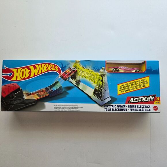 Hot Wheels Electric Tower Track Toy Playset Racecar Racing Stunt Track Play - Picture 1 of 6